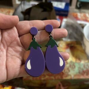 Eggplant earrings